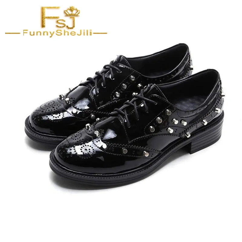black patent leather wingtip shoes