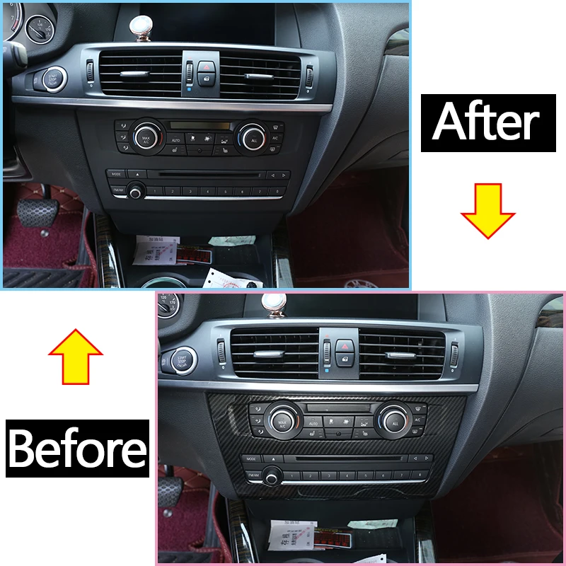 Углеродное волокно ABS пластиковый Автомобильный Центр CD панель ...