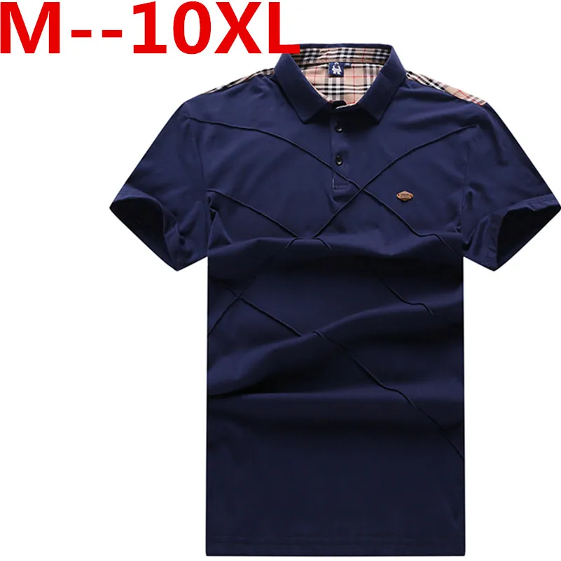 10XL 9XL 8XL 7XL 6XL 5XL New Polo Shirt Men Short sleeve Cotton Casual Breathable Shirt