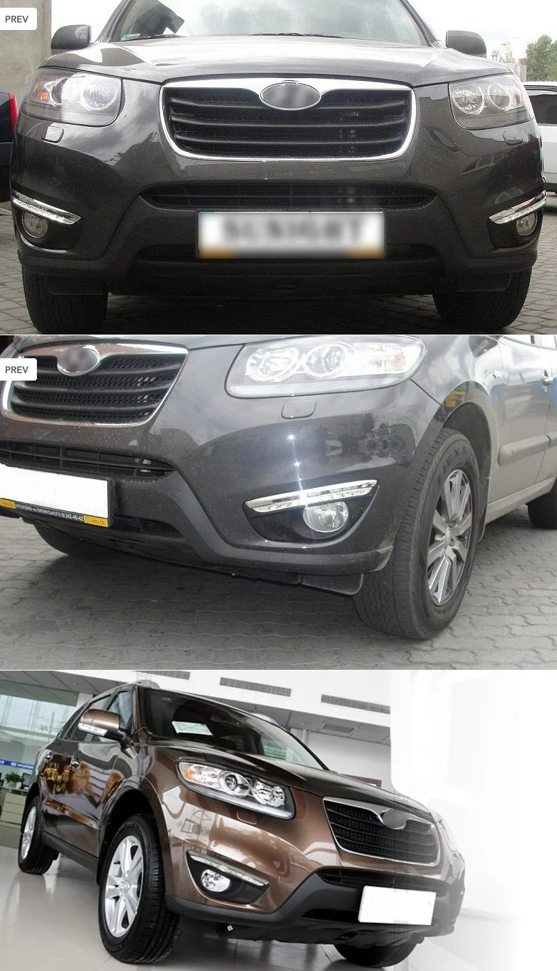 SNCN светодиодный светильник дневного света для hyundai Santa Fe 2010 2011 2012 автомобильные аксессуары Водонепроницаемый ABS 12 В DRL противотуманная фара украшение