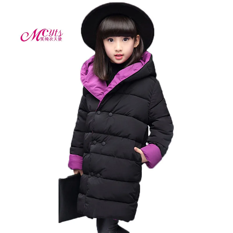 

2018 New Winter Children Outerwear & Coats For Girls Jacket Thickening Warm Fashion Kids Hooded Parkas Coat 4 6 8 10 12 13 Years