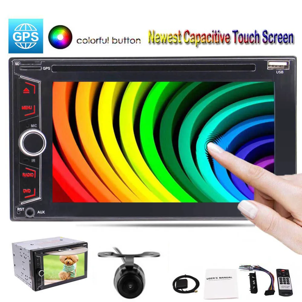 

6.2 inch HD Digital Touch Screen Car DVD Player Double Din Car Stereo Receiver GPS Navigation 2 Din Autoradio In Dash Head unit