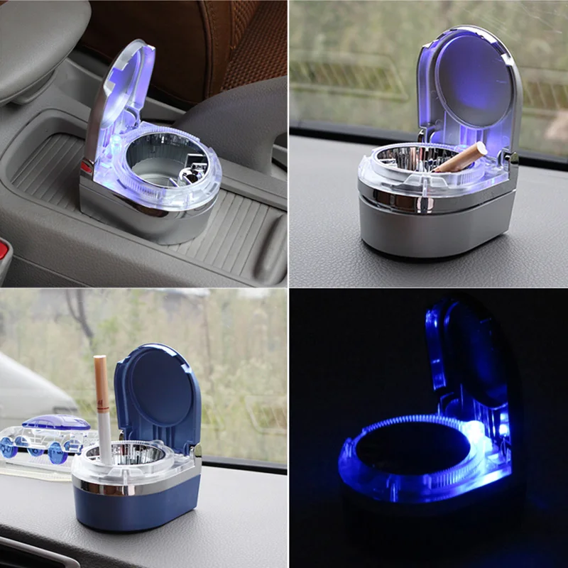 Led Car Ashtray Portable Car Vehicle Cigarette Smokeless Ashtray Holder