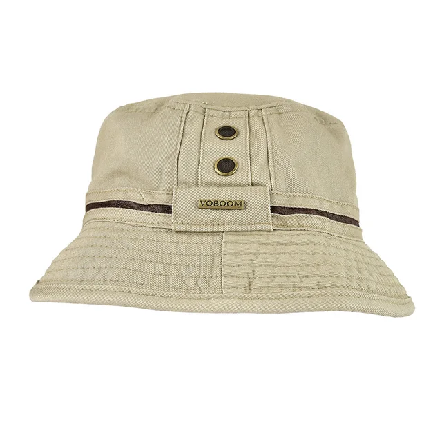 VOBOOM Summer Army Green Bucket Hat Men Plain Solid Wide Brim Twill