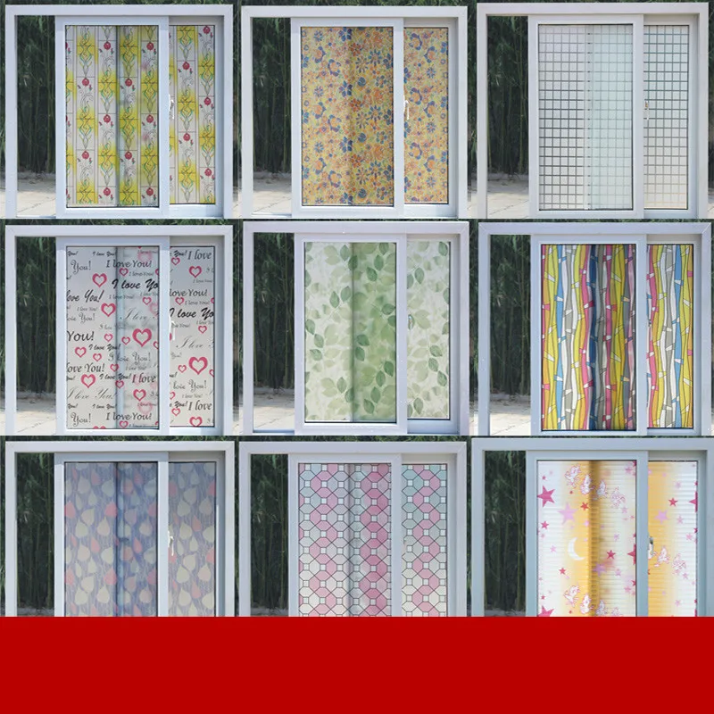 60x600 см Цветная декоративная пленка непрозрачные стеклянные бумажные оконные наклейки для ванной комнаты раздвижные двери стеклянная бумага затенение солнцезащитный крем raamfolie