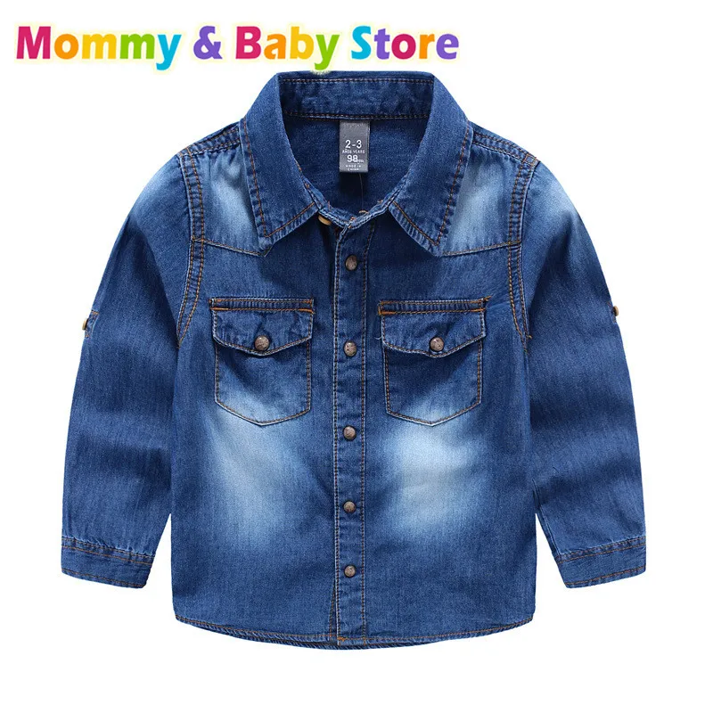 Boy's Long Sleeve Shirt Denim for 2 8 years old Kids Teen Toddler