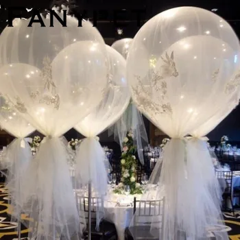 

10pcs 36 inch 25g Jumbo Large Round Latex Balloons Transparent Clear Giant Wedding Ballons Table Centerpiece Bridal Shower Party