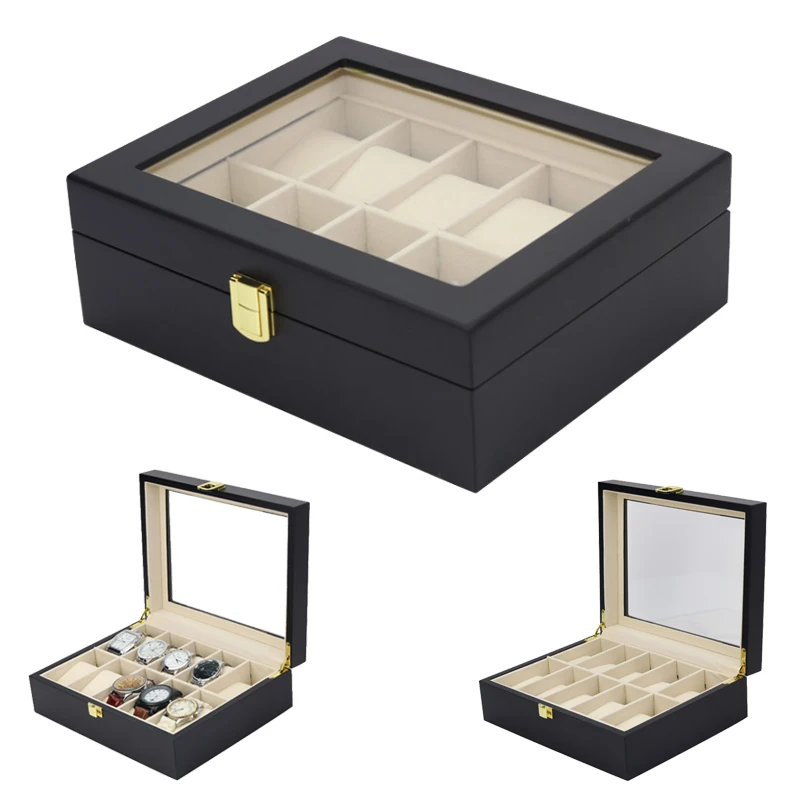 

10 Grids Handmade Wood Watch Box Wood Clock Box Watch Case Time Box for Watch Holding