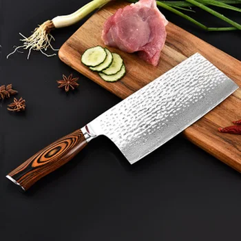 

New Damascus Steel Chef Knife Chopper Meat Slicing Nakiri Japanese Santoku Sashimi Asian Style Butcher Knife steak beef Tools