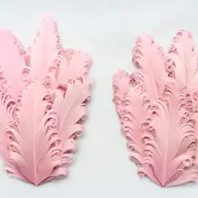 Набор из 10 шт. кудрявые 2 тона перья Nagorie-розовый с серыми розовыми наконечниками