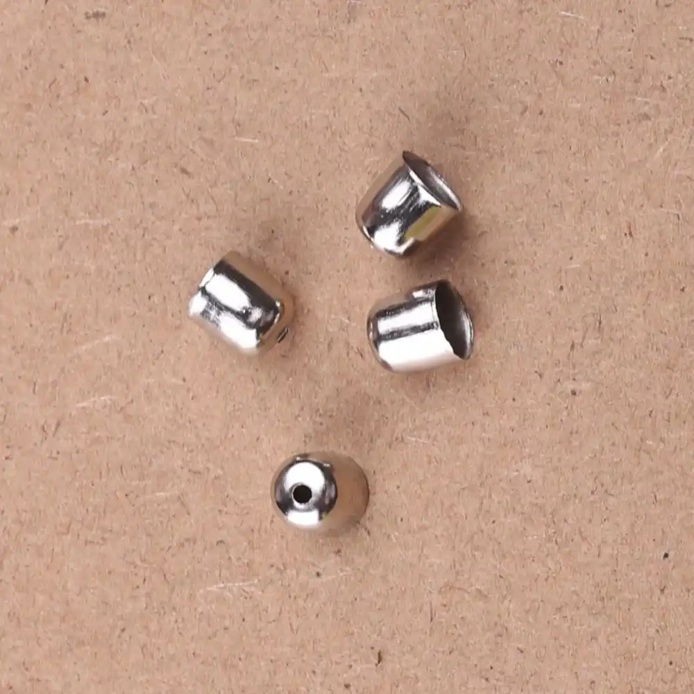 50pcs Flat bottom cap Iron Cap Metal End Caps Fit tassel Leather rope