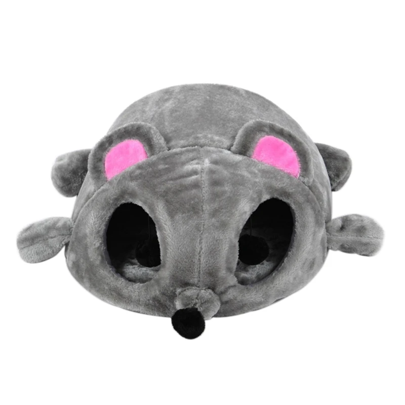  Cat Beds Grey Mouse Shape Bed Small Cats Dogs Cave Bed Removable Cushion Waterproof Bottom Cats Hou