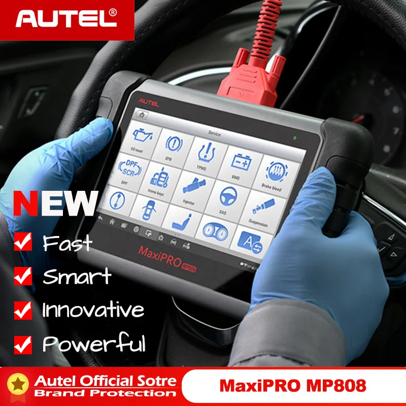 

Autel MP808 OE-Level Diagnostics Full System Diagnostics with Bi-Directional Control OBD2 Scanner with 18 Special Features MS906
