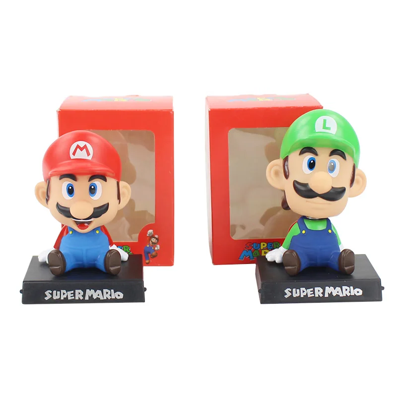 

12cm Bobble Head Super Mario Naruto Jack Dragon Ball Z Son Goku Krillin Shake Head Phone Holder Phone Bracket PVC Action Figure
