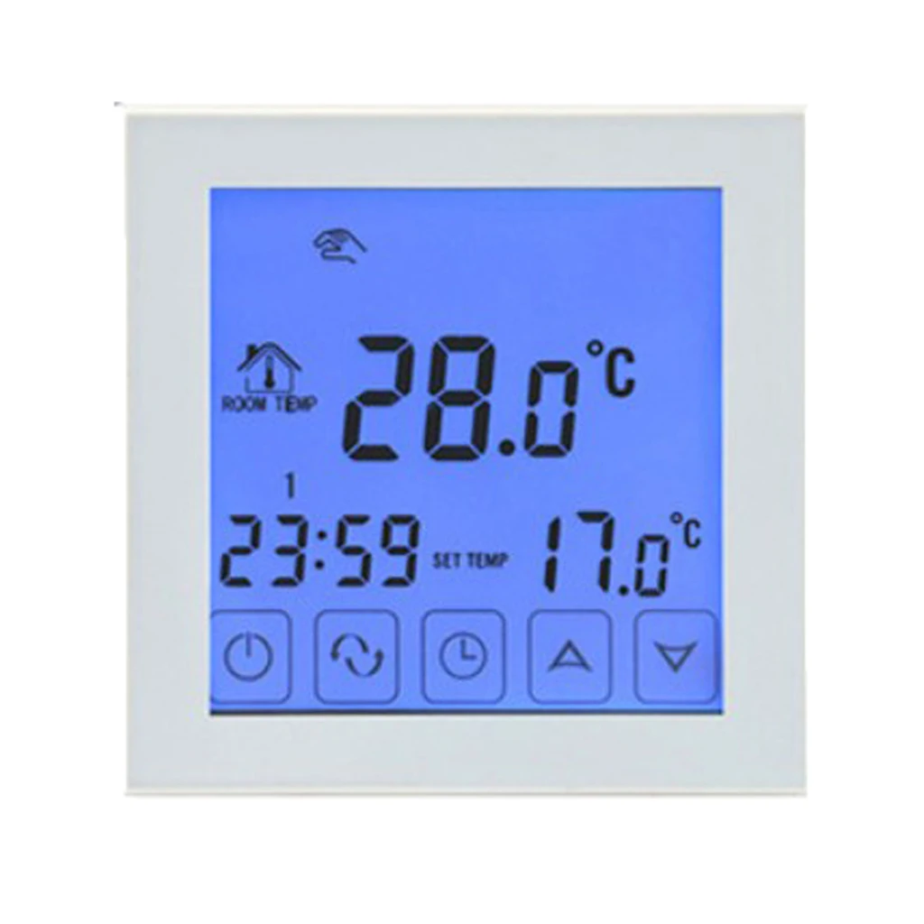 HY03WE-1 Wi-Fi 7 Times Programmable Touchscreen Thermostat with Geofencing Home Safety Protection Children Lock Designed