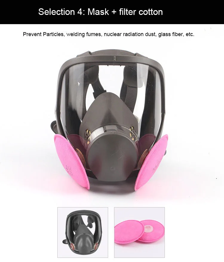 Gas masks Full Face Respirator for Industry Spraying Painting Chemical Pesticides Formaldehyde Haze Fog 6800 Protective Masks (10)