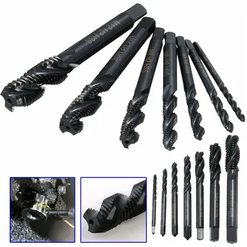 

M3-M12 HSS Nitriding Coated Spiral Screw Thread Taps Drill Bits Power Drilling Tools For Wood/ Metalworking