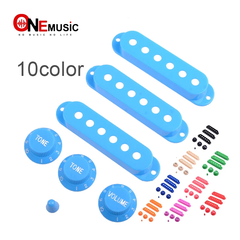 

Multi color 1 Set Plastic Single Coil Electric Guitar Pickup Cover 1 volume 2 Tone speed control Knob Guitar Switch tip