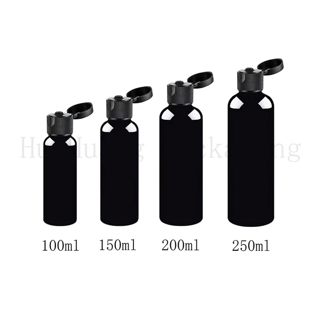 Aliexpress.com : Buy 50pcs 100ml 150ml 200ml 250ml empty black refillable cosmetic bottle with ...