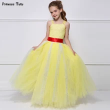 Платья-пачки принцессы Белль для девочек, платье для свадебной вечеринки детские костюмы на Хэллоуин с изображением зверя, желтое бальное платье для девочек от 1 до 14 лет