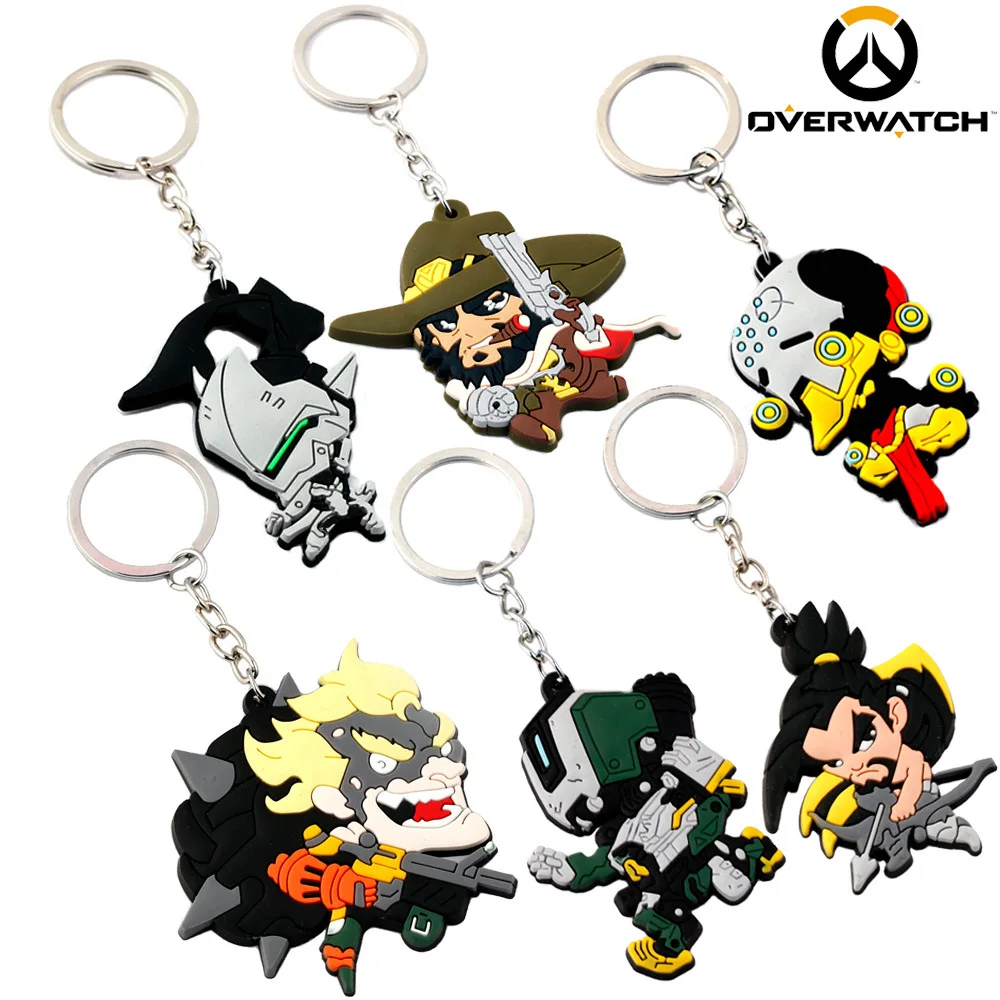 

Hot FPS Game Silicone Cosplay keychains Overwatch The source of McRae Keychain