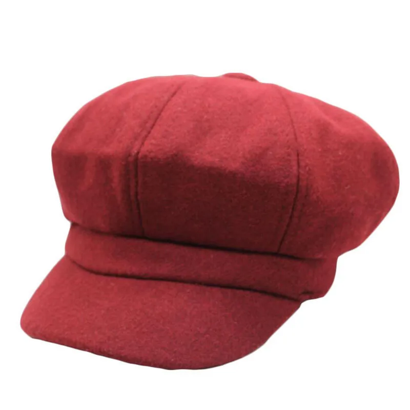 SUOGRY ретро высокого качества Берет Шляпа Нейлон сплошной цвет Newsboy восьмиугольная Женская шапка для женские береты
