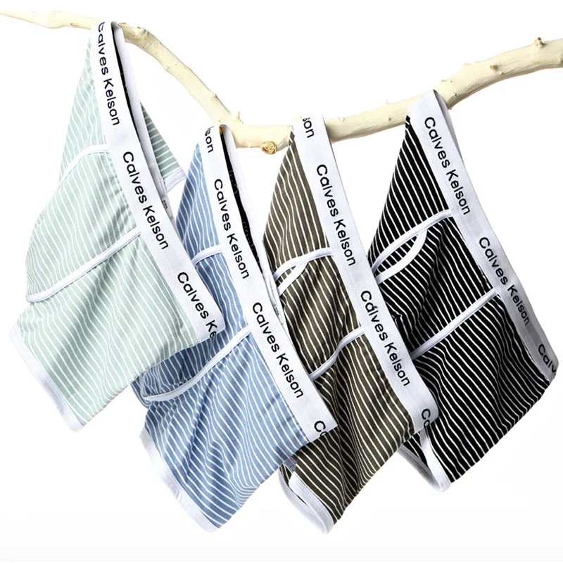 

CalvesKelson Brand New Mens Underwear Boxer Modal Homme Boxershorts Men Boxers Sexy Male Underpants Striped M-XL 4Pcs/Lot