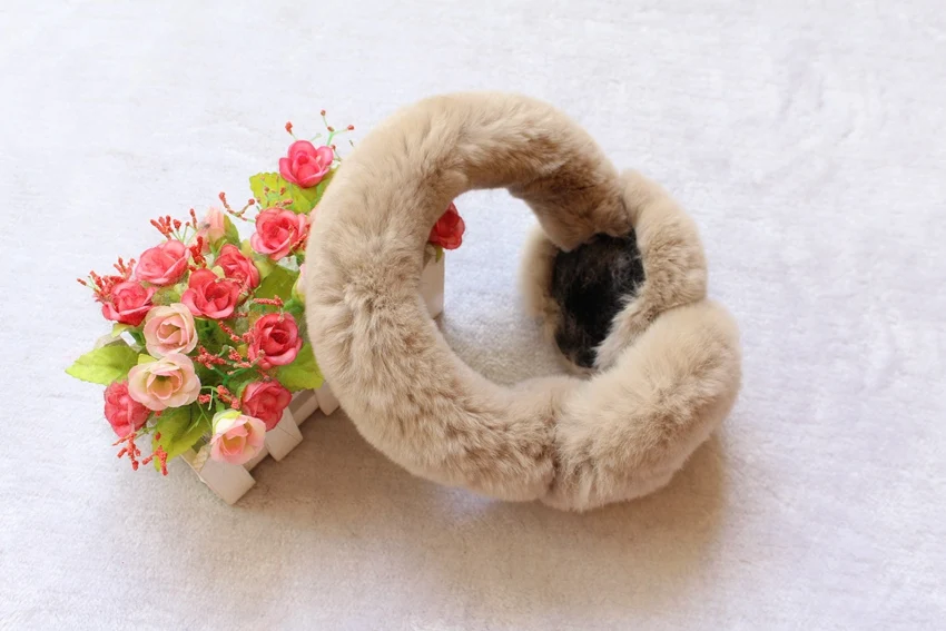 real rabbit fur winter earmuffs for girl (3)