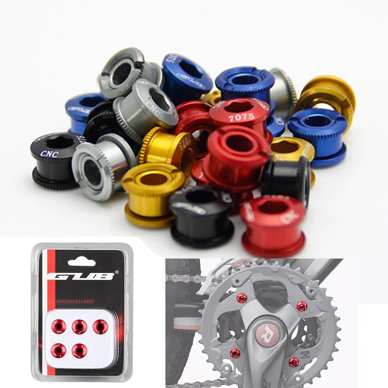 

5pcs MTB Road Bike Crank Arm Bolt Disc Extended Screw, CNC Crankset Bolt For SHIMANO with Double Chain Ring