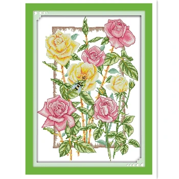 

Rose 6 Chinese Counted Cross Stitch Pattern Embroidery Cross Set DIY Set Needlework DMC Cross Stitch Fabric Cross Stitch Kit