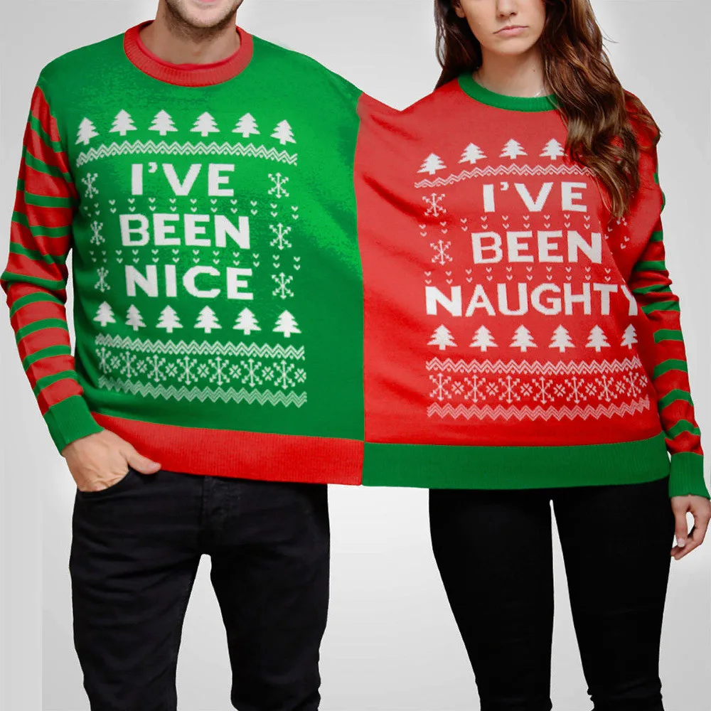 naughty nice christmas jumper