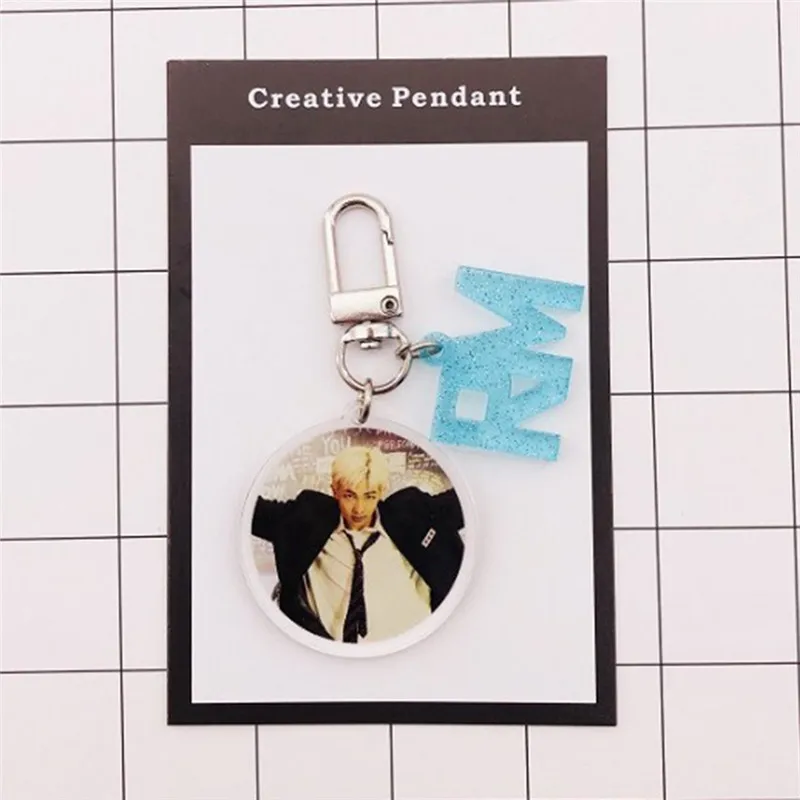 

KPOP Korean Version Keychain Bangtan Boys Charming Acrylic Key Chain with Pendants 7 Styles Albums Single Pictures