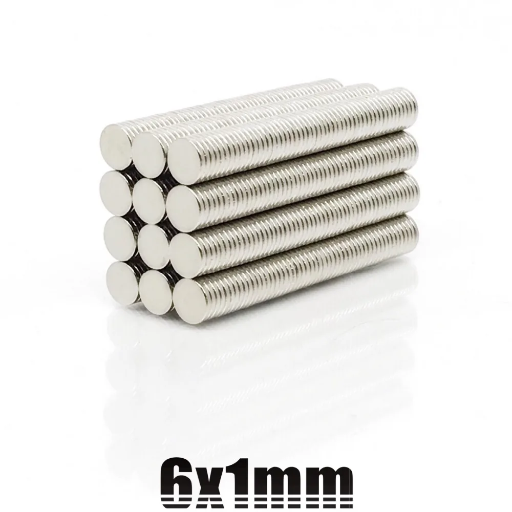 20/50/100/200/500Pcs 6mmX1mm Strong Cylinder Rare Earth Magnet 6X1 Neodymium Bulk Sheet N35 Mini Small Round Magnets Disc 6*1mm