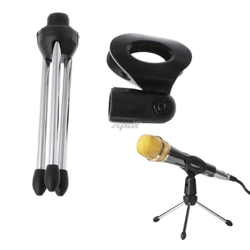 

Folding Adjustable Desktop Handheld Mic Microphone Clip Holder Stand Tripod A-1