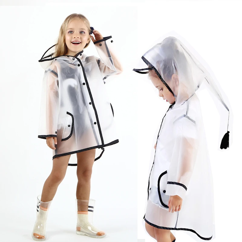 

Baby Waterproof EVA Rain Coat Boy Children's Raincoat Transparent Girls Poncho New Arrival 2019 Poncho Kids Women Jacket LZO023