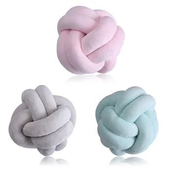 

18x18cm Handmade Cute Baby Knotted Throw Pillow North Europe Waist Back Pillow Cushion Soft Pillow Home Decor for Living Room