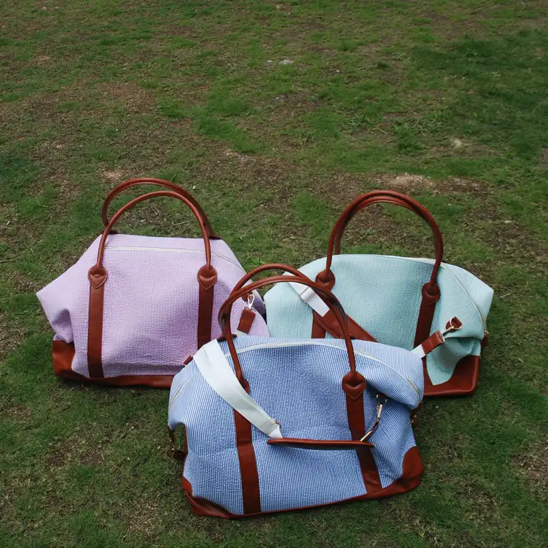 seersucker duffle bag