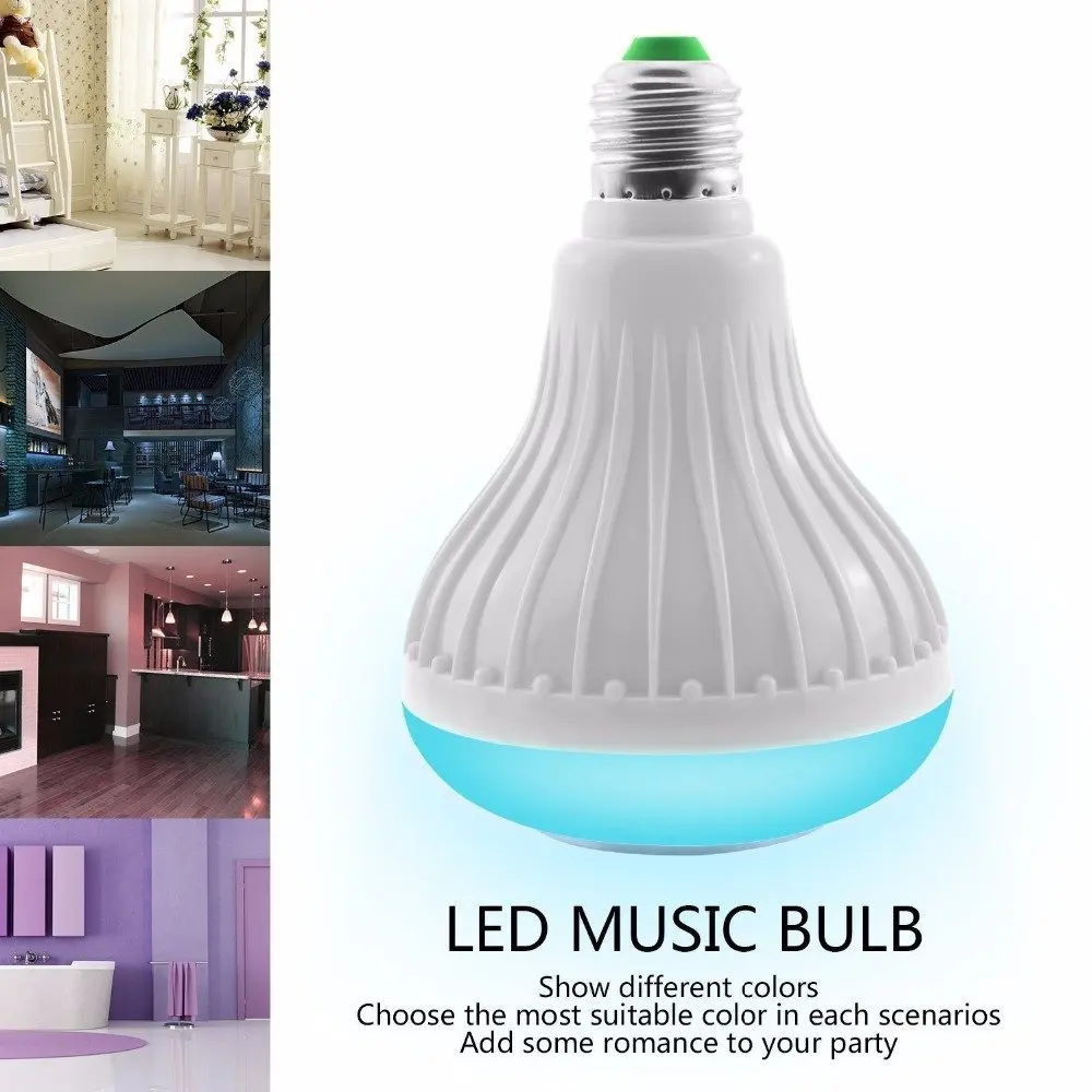 Bluetooth sem Fio Reprodutor de Música 12w de Potência Rgb com Controle Lâmpada Remoto Iluminação Rgb E27 Led 4 Weddings & Events