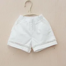 От 3 до 15 лет белые детские шорты для девочки летние для маленьких девочек-подростков Короткие штаны Одежда для девочек детские брюки JW3806