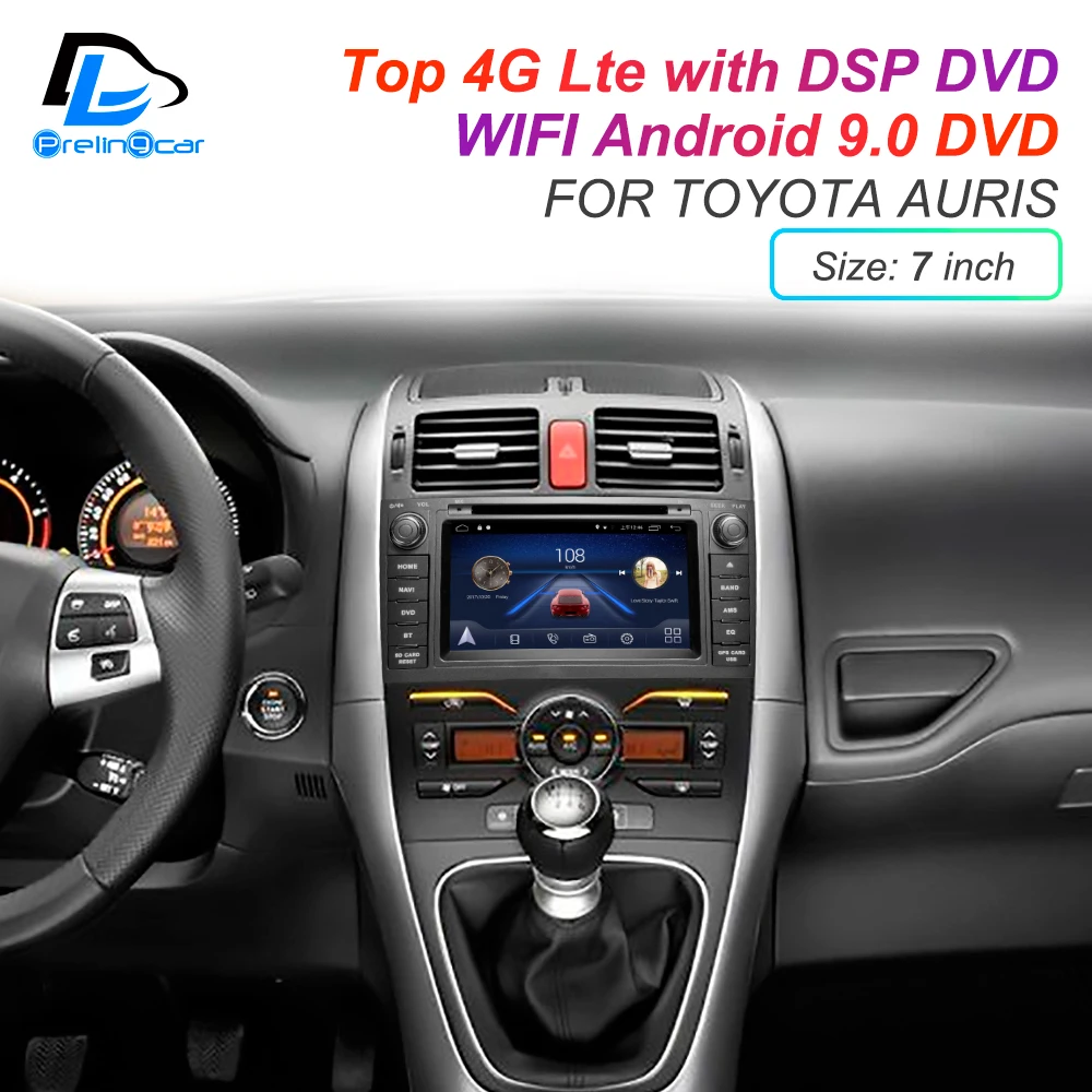 Flash Deal IPS  touch screen DSP Android 9.0 2 DIN 4g Lte radio For TOYOTA AURIS Altis COROLLA 2012 2013 GPS DVD player stereo navigation 1