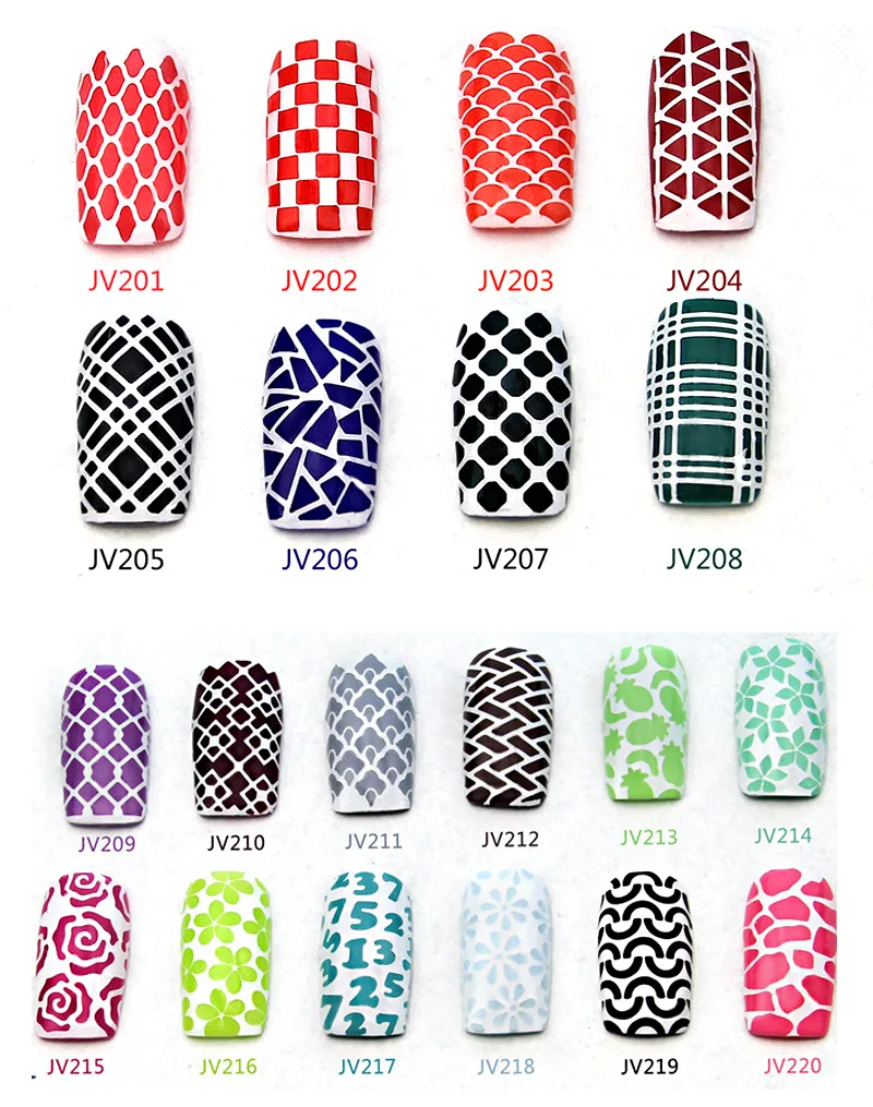 2016 New Style 1 Sheet Nail Art Stencil Stickers Mesh Pattern 2016 New Style 1 Sheet Nail Art Stencil Stickers Mesh Pattern Vinyls Easy Use Jv Series In Decals From Beauty Health On Aliexpress
