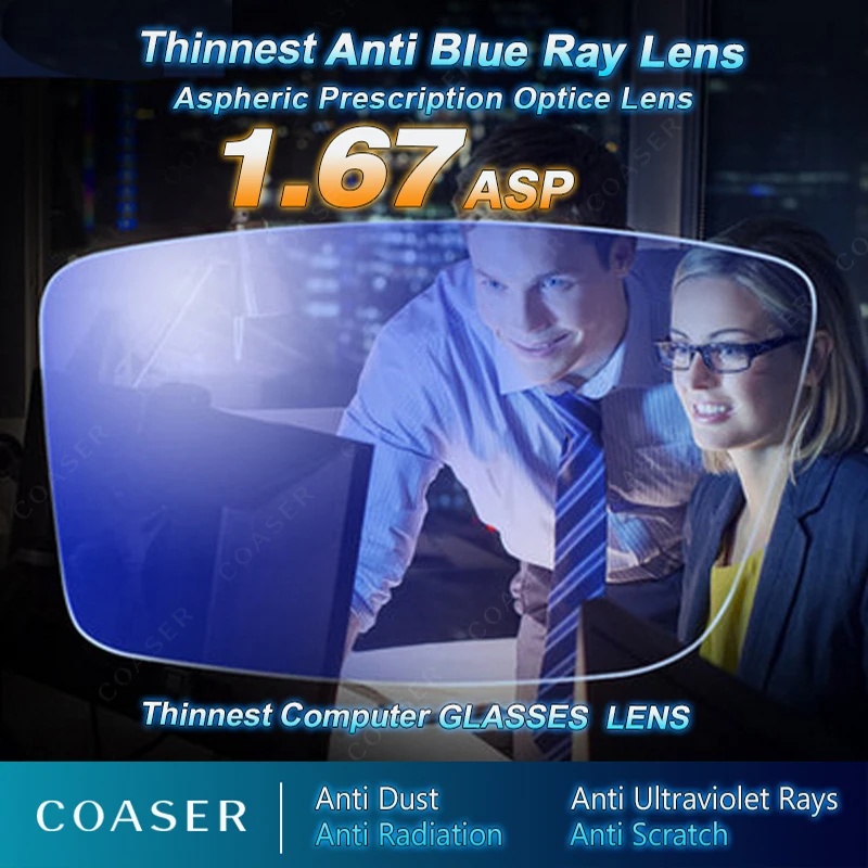 

Thinnest Lightest Anti Blue Ray Lens Myopia Presbyopia Prescription optical lenses glasses lens Reading Eyewear lentes opticos