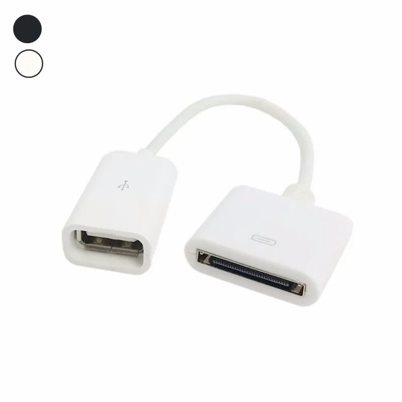 

Free Shipping Docking 30pin Female to USB 2.0 Female Data Charge Cable Dock 30P Black & White
