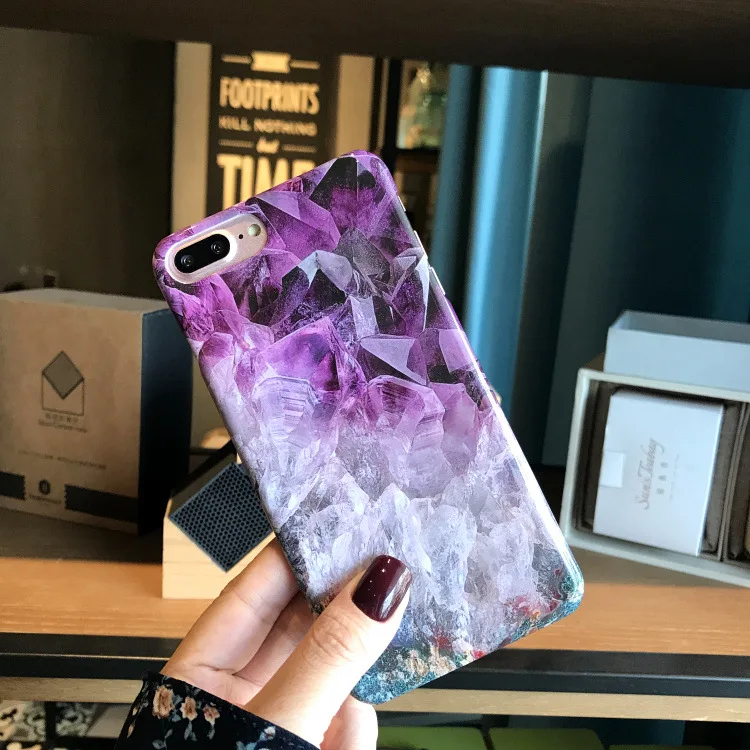 

Marble Cases for iPhone X 8 7 6 6S Plus Case Ice Edge Pattern Smooth Glossy Hard Back Cover for iPhone 6plus 7plus 8plus Bumper
