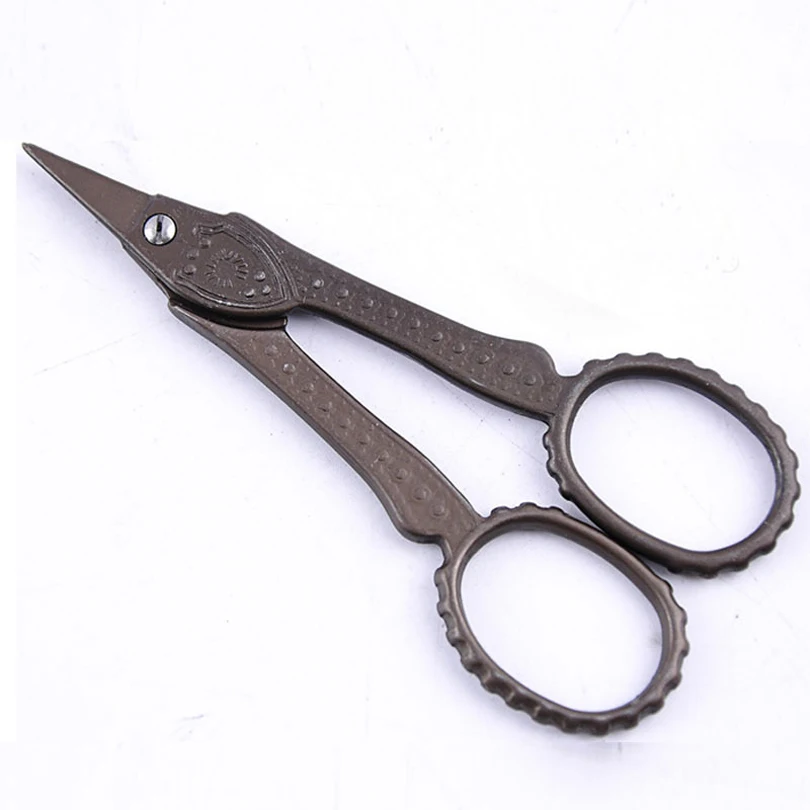 Vintage Style Scissors Flower Pattern Antique Silver Tone Sewing Artwork Embroidery Stationery