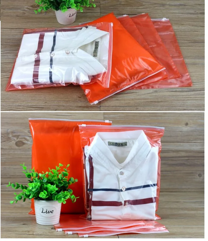 Plastic T shirt Bag Clear Self Seal Resealable Retail Zip Lock