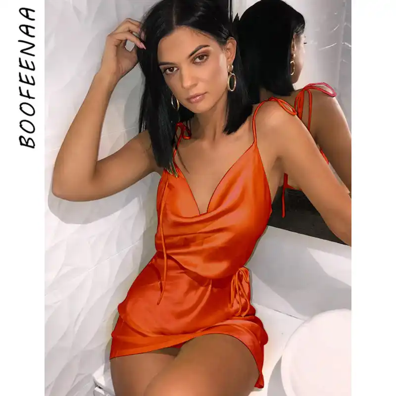 silk mini slip dress