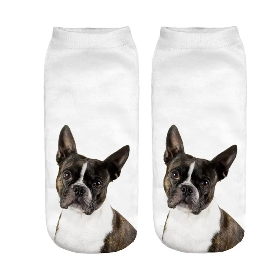 Женские носки с 3D рисунком забавных милых собак, Потрясающие новые носки с принтом, удобные спортивные дышащие носки#32 - Цвет: as show