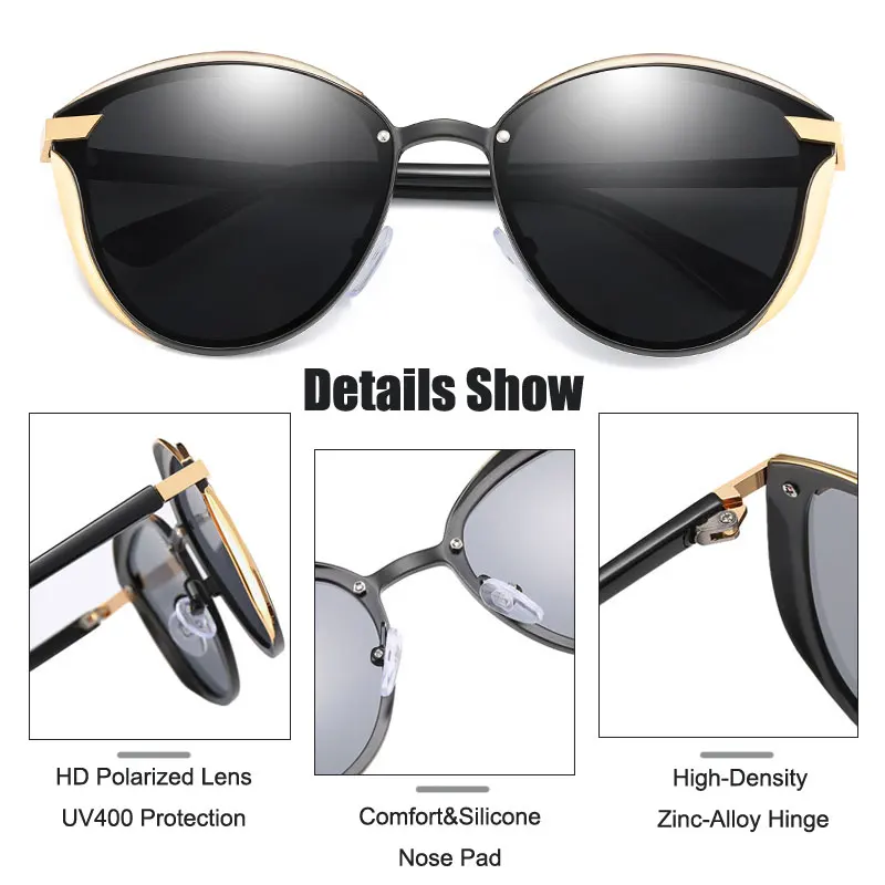 MYMARCH Brand Design Cat Eye Sunglasses Women Polarized Luxury Alloy Frame+TR90 Sun Glasses Fashion Retro Oculos De Sol Gafas