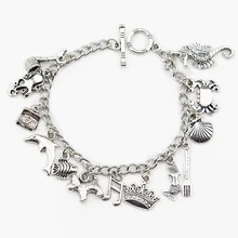 Милый классический регулируемый браслет в стиле Русалочки с принцессой Ариэль, очаровательный браслет с морскими животными, ювелирные изделия